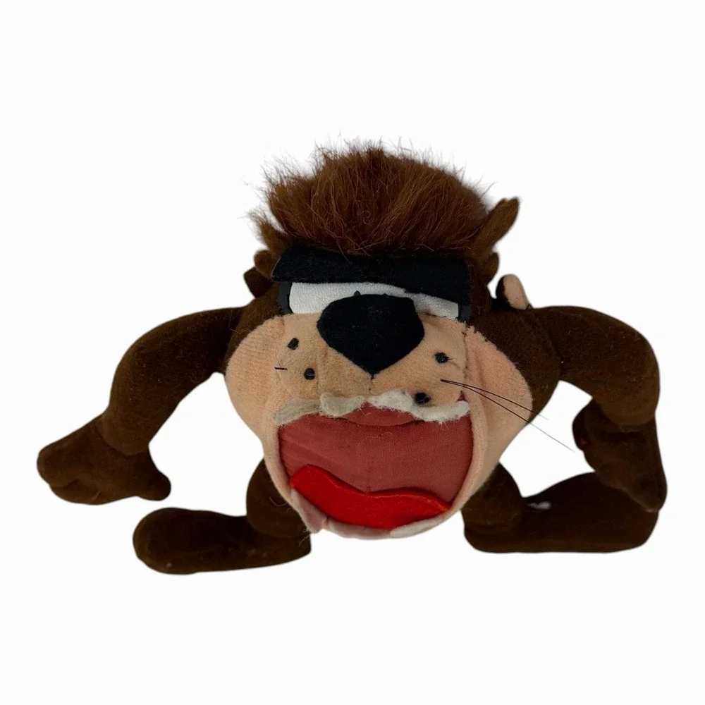 Vintage 1995 Looney Tunes Tasmanian Devil Taz Plush Stuffed Toy Warner‎ Bros 6in
